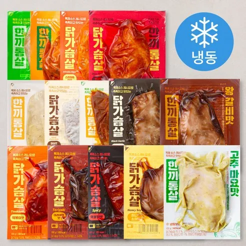 한끼통살 통살 소스 닭가슴살 14종 세트